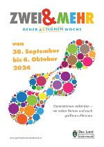 Flyer zur ZWEI & MEHR-Generationenwoche vom 30. September bis 6. Oktober 2024